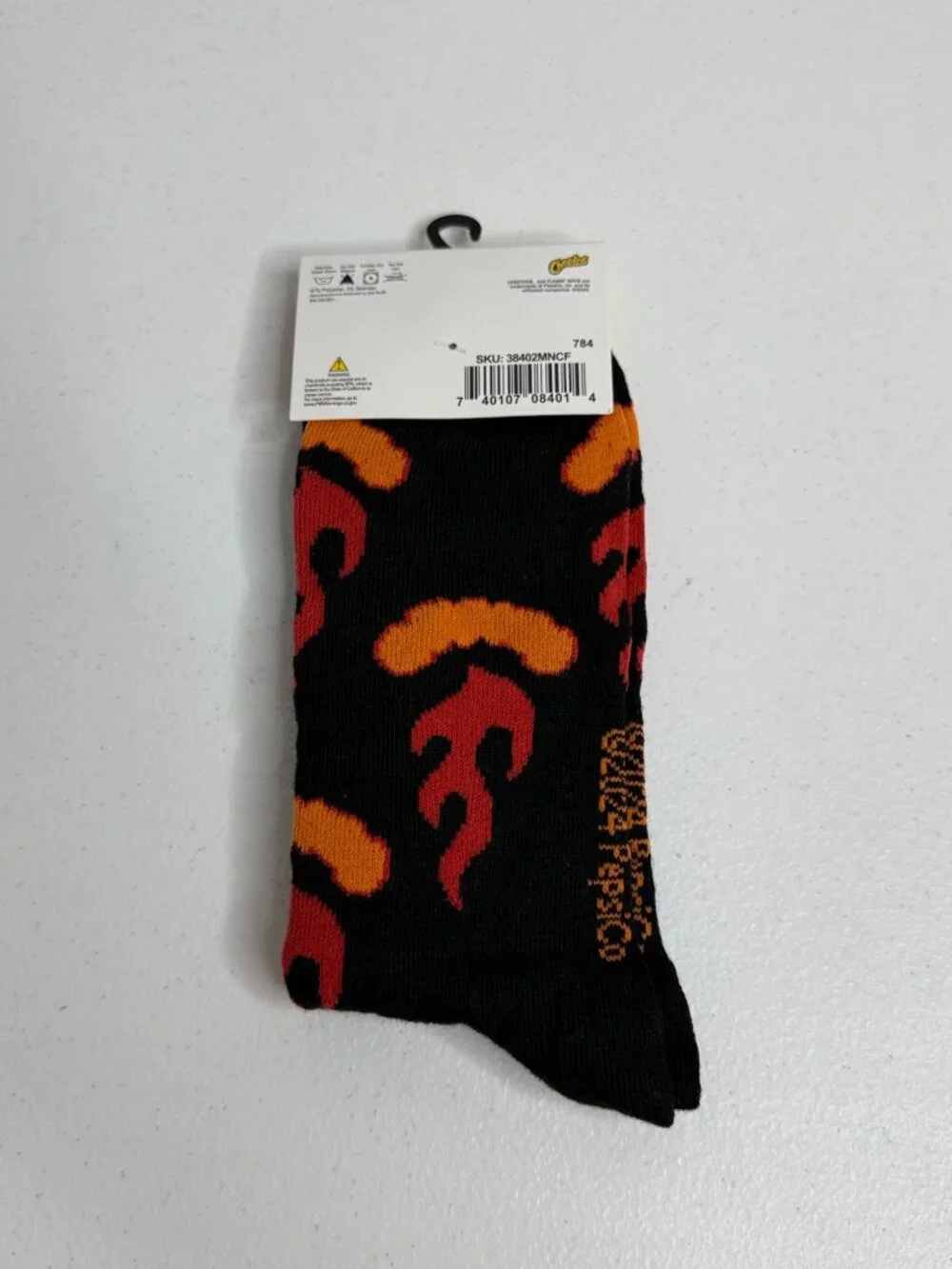 Cheetos Flamin Hot Mens Novelty Crew Socks Size 6-12 New